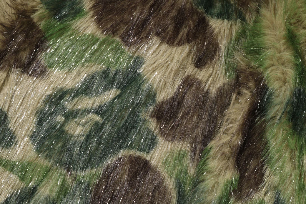ABC CAMO ONE POINT METALLIC LONG FUR JACQUARD DOWN JACKET | bape.com