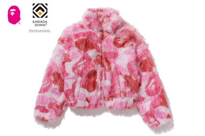 ABC CAMO ONE POINT METALLIC LONG FUR JACQUARD DOWN JACKET