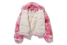 ABC CAMO ONE POINT METALLIC LONG FUR JACQUARD DOWN JACKET