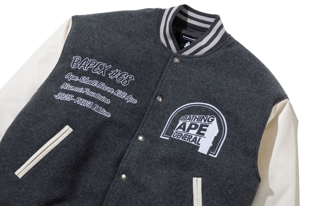 BAPE BY KAZUKI KURAISHI 】MULTI LOGO VARSITY DOWN JACKET | bape.com