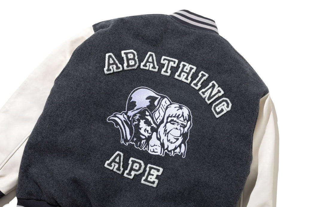 BAPE BY KAZUKI KURAISHI 】MULTI LOGO VARSITY DOWN JACKET | bape.com