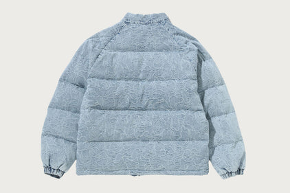 LINE CAMO JACQUARD DENIM CLASSIC DOWN JACKET
