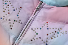 TIE DYE RHINESTONE BAPE STA LEATHER CROPPED DOWN JACKET