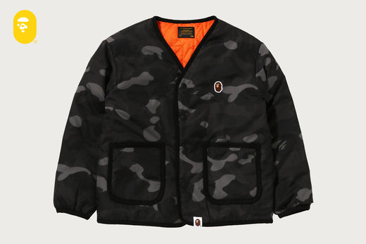 COLOR CAMO STA QUILTING REVERSIBLE LIGHT DOWN JACKET