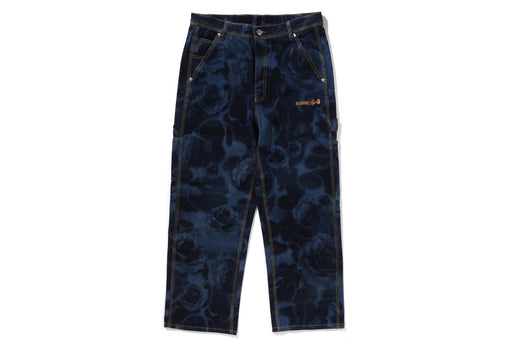 FLORAL CAMO JACQUARD RELAXED FIT 13OZ DENIM WORK PANTS