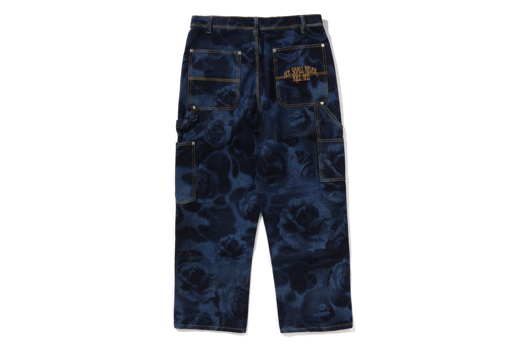 FLORAL CAMO JACQUARD RELAXED FIT 13OZ DENIM WORK PANTS | bape.com