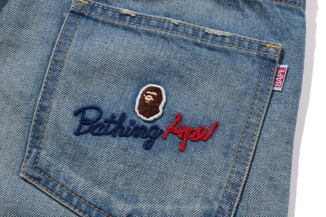 STONE WASHED DENIM PANTS | bape.com
