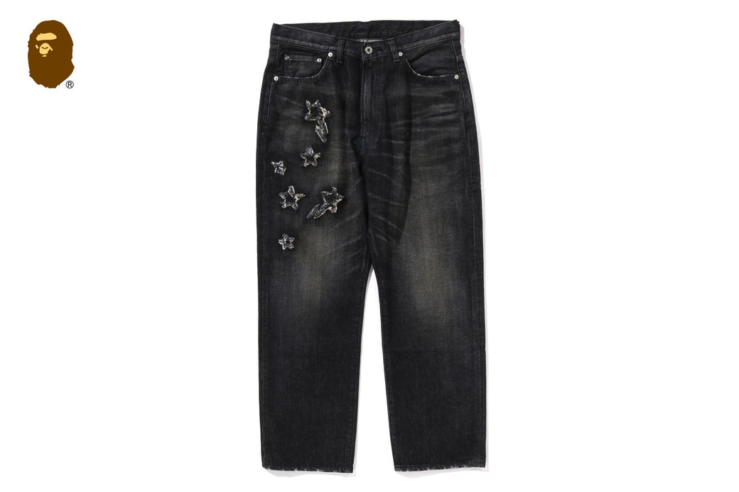 STA PATCH WORK LOOSE FIT DENIM PANTS | bape.com