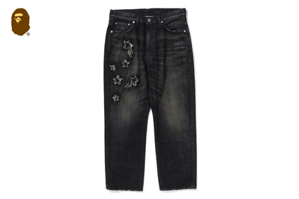 STA PATCH WORK LOOSE FIT DENIM PANTS