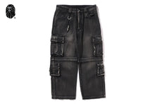 BAPE BLACK CARGO RIDER BIKER JEANS
