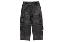 BAPE BLACK CARGO RIDER BIKER JEANS