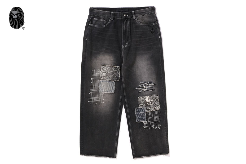 SASHIKO PATCHWORK JEANS | bape.com