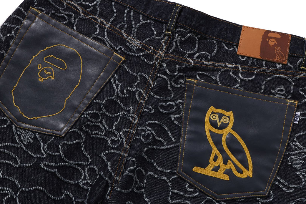 BAPE X OVO 】NEON 1ST CAMO JACQUARD DENIM PANTS | bape.com