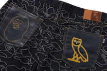 【 BAPE X OVO 】NEON 1ST CAMO JACQUARD DENIM PANTS