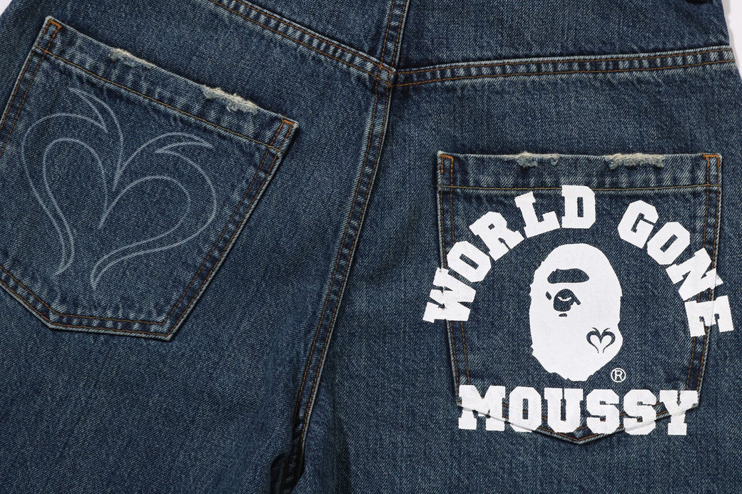 MOUSSY A BATHING APE CURVE ストレート BAPE X MOUSSY 】CURVE STRAIGHT | bape.com