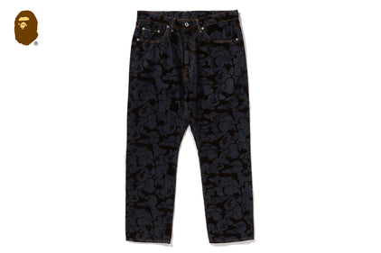 CAMO FLOCKED RELAXED FIT 13 OZ DENIM PANTS