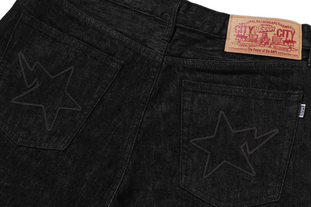 STA REGULAR FIT 13 OZ DENIM PANTS | bape.com