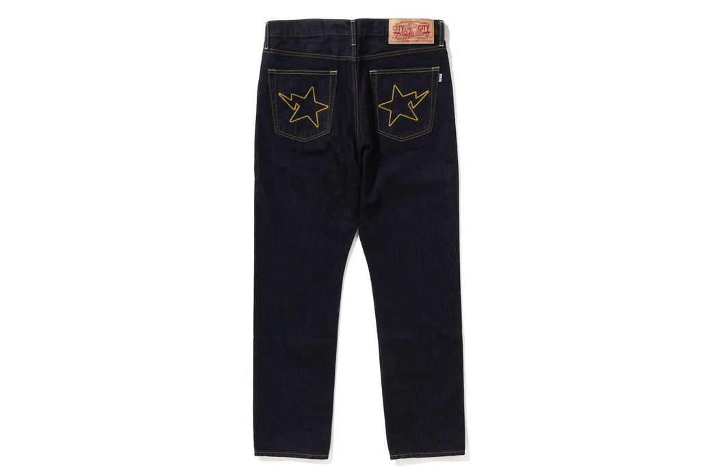 STA REGULAR FIT 13 OZ DENIM PANTS | bape.com