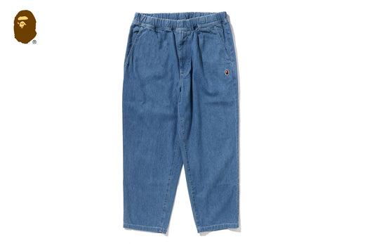 ONE POINT 1 PLEAT ELASTICATED DENIM PANTS