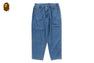 ONE POINT 1 PLEAT ELASTICATED DENIM PANTS