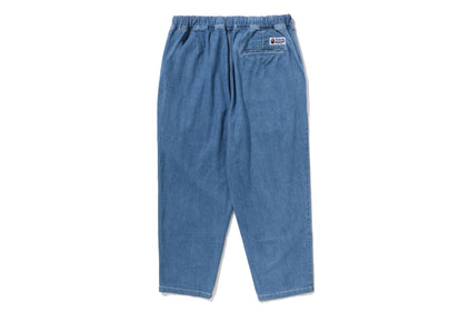 ONE POINT 1 PLEAT ELASTICATED DENIM PANTS