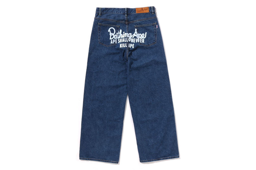 【A BATHING APE】CHAMPION LOGO 12 OZ DENIM PANTS 要在庫確認 CHAMPION LOGO 12 OZ DENIM PANTS | bape.com