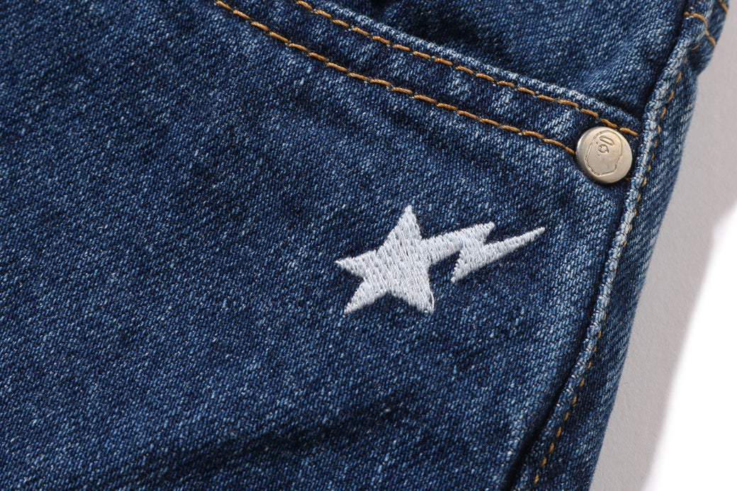 【A BATHING APE】CHAMPION LOGO 12 OZ DENIM PANTS 要在庫確認 CHAMPION LOGO 12 OZ DENIM PANTS | bape.com