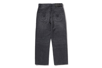 LINE CAMO JACQUARD RELAXED FIT DENIM PANTS