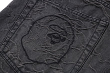 LINE CAMO JACQUARD RELAXED FIT DENIM PANTS