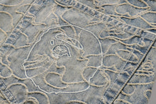 LINE CAMO JACQUARD RELAXED FIT DENIM PANTS