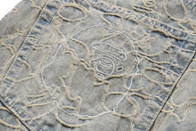 LINE CAMO JACQUARD RELAXED FIT DENIM PANTS