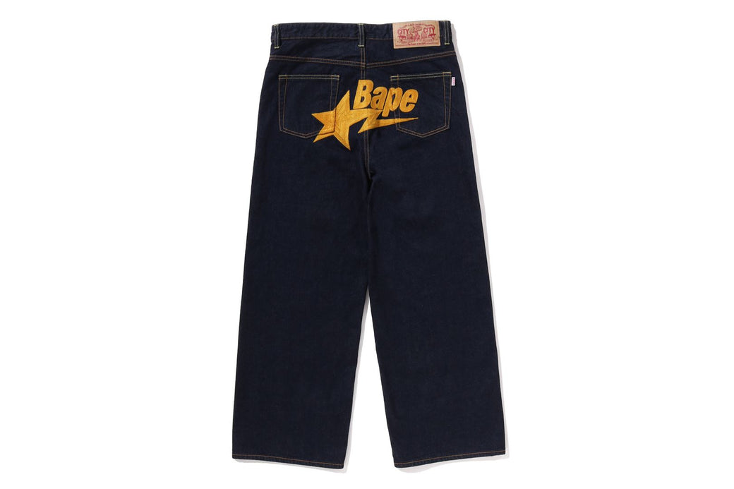BAPE バックスターデニム　サイズM BAPE STA EMBROIDERY BAGGY DENIM PANTS | bape.com