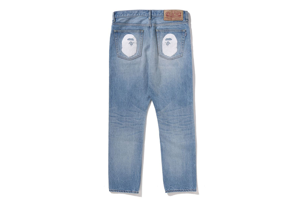 APE HEAD DENIM PANTS | bape.com