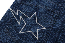 JAPANESE INDIGO ART CAMO RELAXED FIT DENIM PANTS