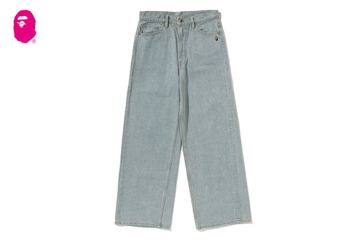 CRYSTAL STONE BAPE STA LOGO BAGGY DENIM PANTS