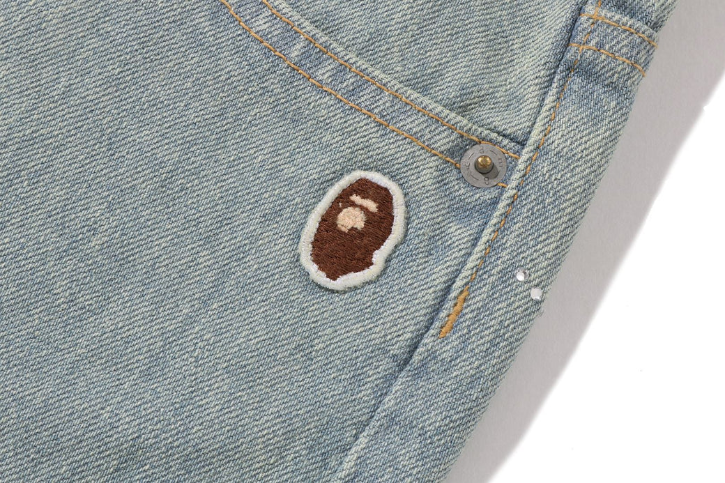 CRYSTAL STONE BAPE STA LOGO BAGGY DENIM PANTS | bape.com