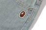 CRYSTAL STONE BAPE STA LOGO BAGGY DENIM PANTS