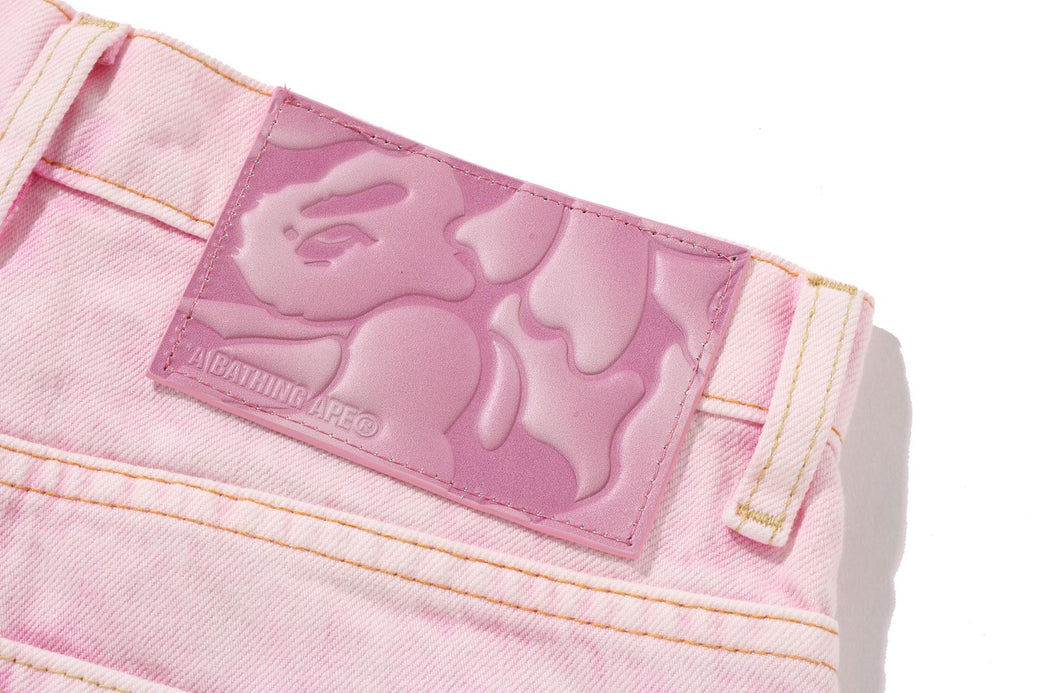 CRYSTAL STONE BAPE STA LOGO BAGGY DENIM PANTS | bape.com