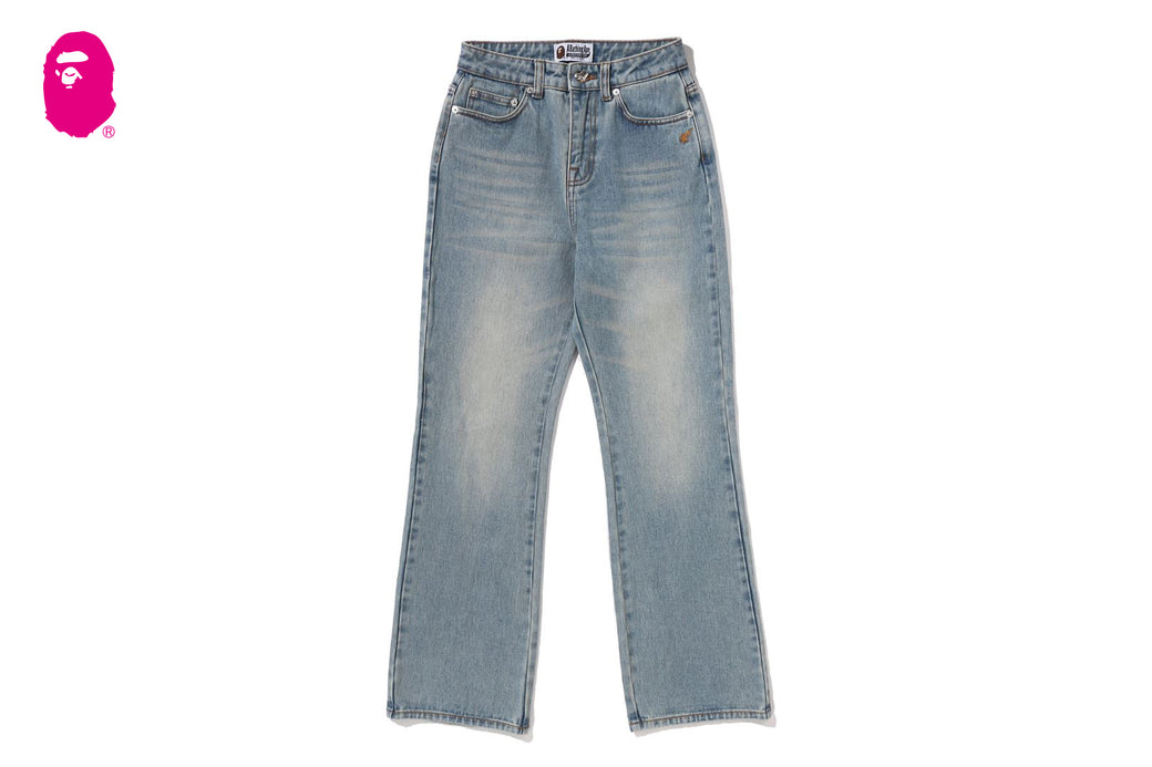A BATHING APE LOGO BOOTCUT DENIM PANTS | bape.com