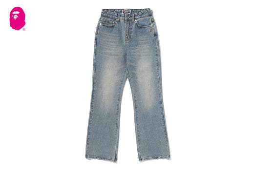 A BATHING APE LOGO BOOTCUT DENIM PANTS