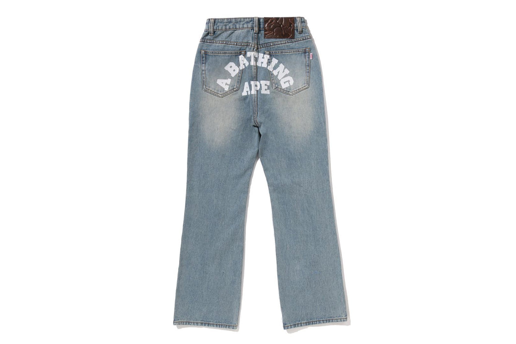 A BATHING APE LOGO BOOTCUT DENIM PANTS | bape.com