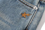 A BATHING APE LOGO BOOTCUT DENIM PANTS