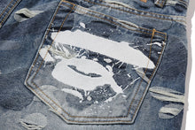 SOLID CAMO JACQUARD DENIM PANTS