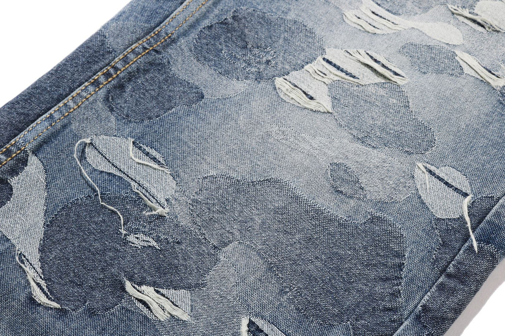 SOLID CAMO JACQUARD DENIM PANTS | bape.com