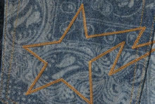 PAISLEY PATTERN DENIM FLARED PANTS