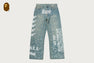 MULTI LOGO DENIM FLARED PANTS