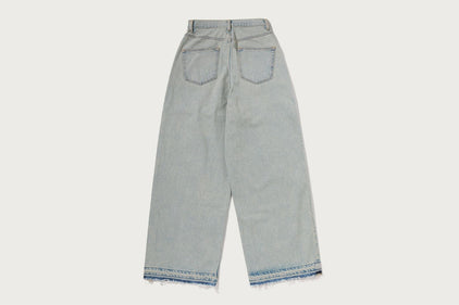 SHARK EMBROIDERY SUPER WIDE DENIM PANTS