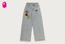 MULTI LOGO WIDE DENIM PANTS