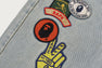 MULTI LOGO WIDE DENIM PANTS