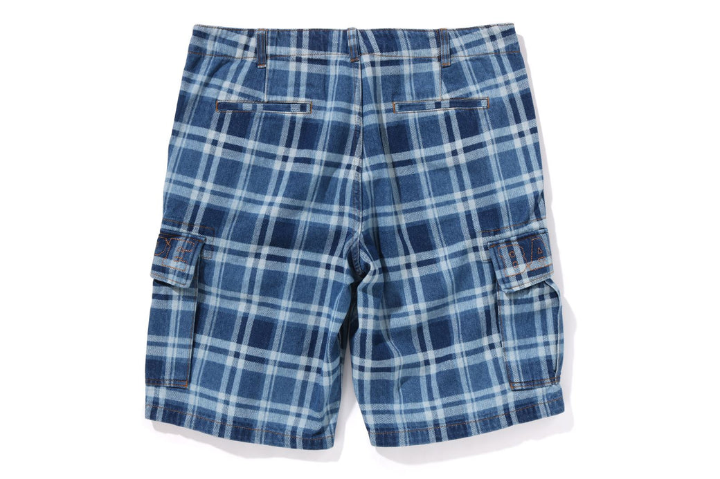 BAPE CHECK 6 POCKET DENIM SHORTS | bape.com